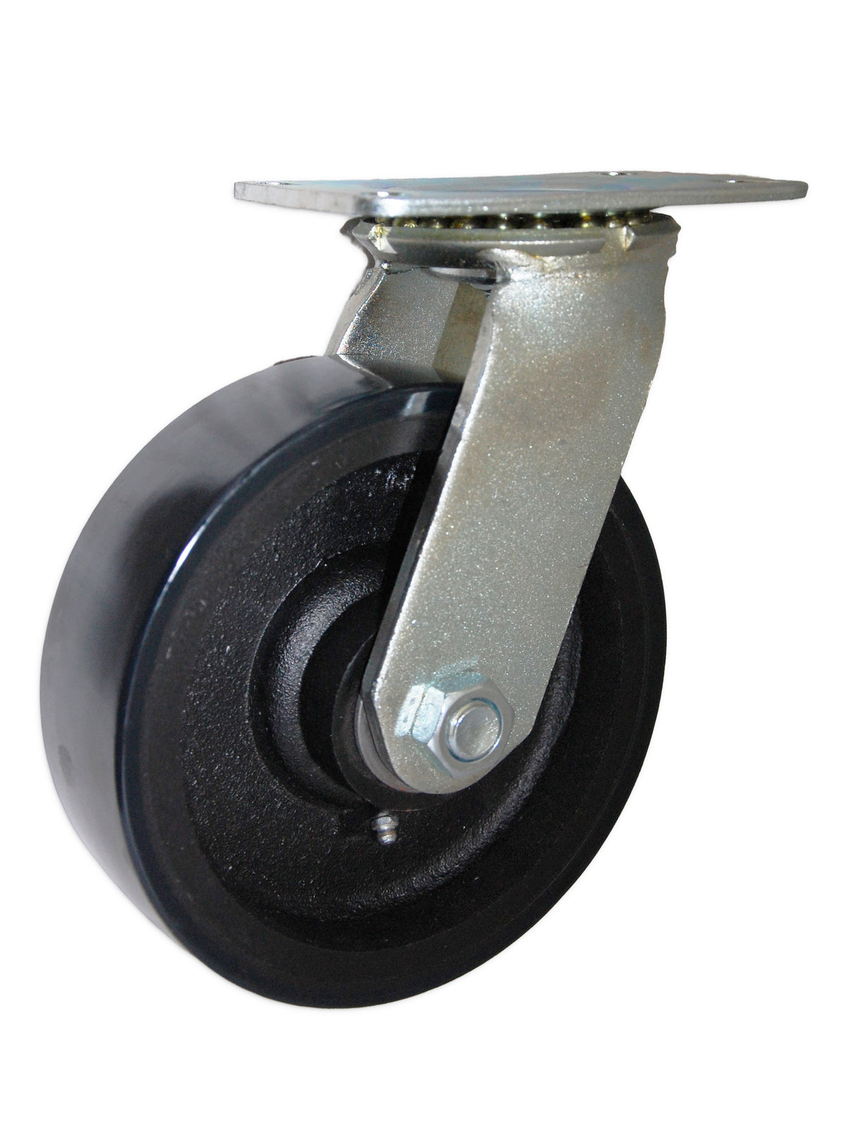 8" x 21/2" Swivel Caster with Ergonomic Polyurethane on Iron Wheel