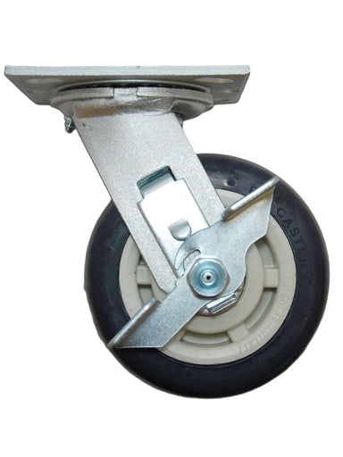 5" x 2" Economy Swivel Caster with Polyurethane Wheel and Side Brake