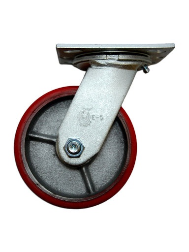 5" x 2" Economy Swivel Caster with Polyurethane on Cast Iron Wheel
