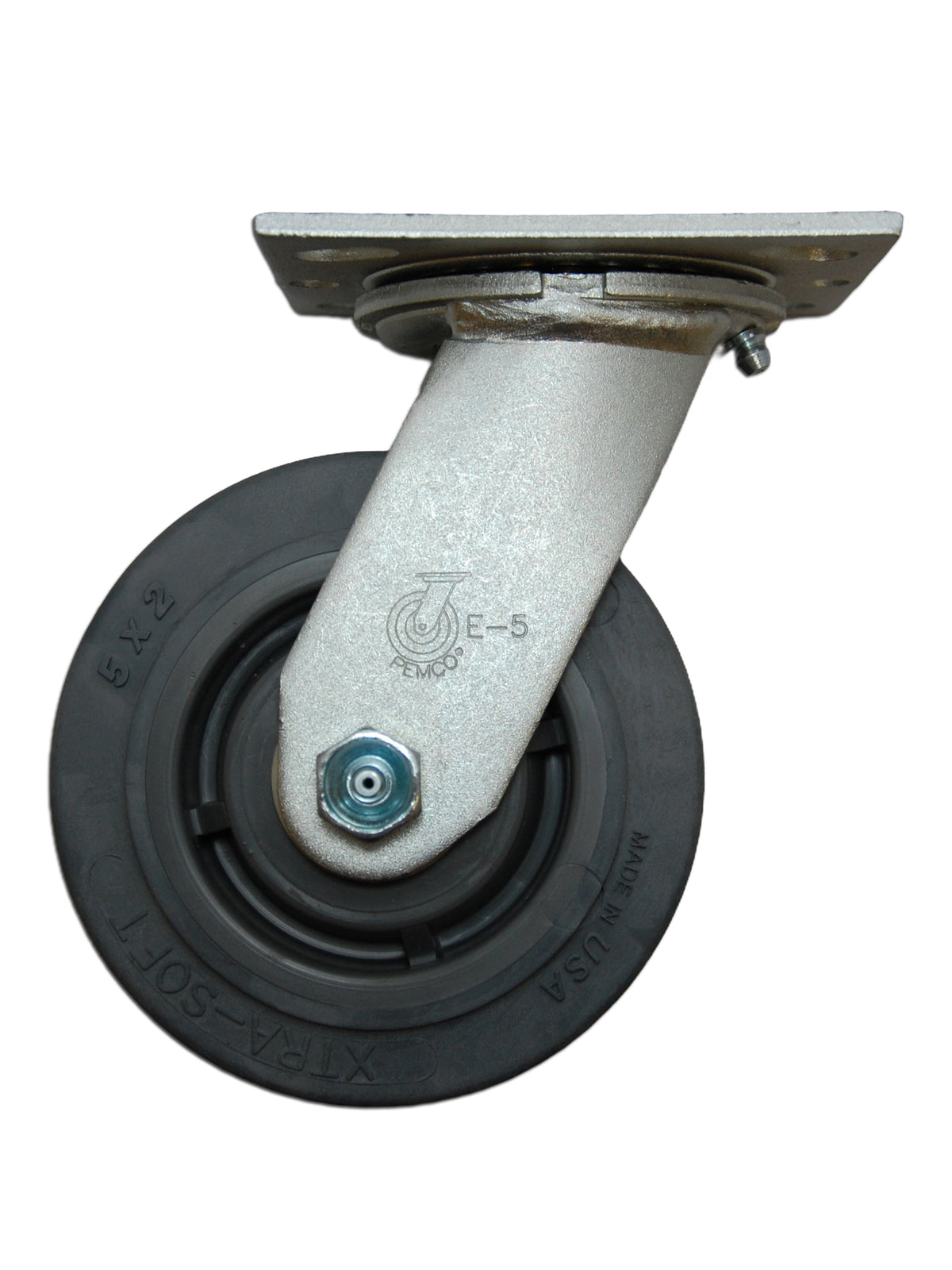 thumbnail interactive-video image 1 of 8" Diameter X 2" Wide Extra Soft Rubber Caster Wheel With Roller Bearing - Heavy Duty, GMC-SI-0274 1 of 4