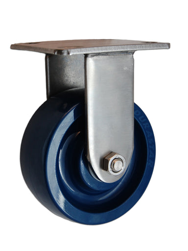 5" x 2" Stainless Steel Rigid Caster with Solid Polyurethane Wheel