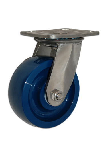 5" x 2" Stainless Steel Swivel Caster with Solid Polyurethane Wheel
