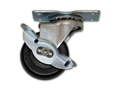 2" Swivel Polyolefin Caster with Top Plate & Side Brake