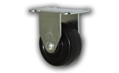 3" Rigid Rubber Caster with Top Plate