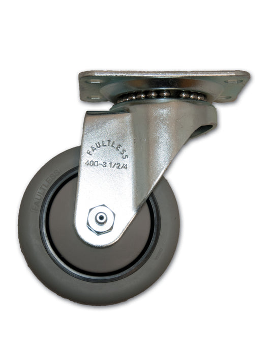 3-1/2" x 1-1/4" Swivel TPR Caster with Top Plate