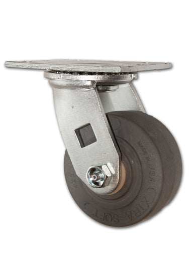 4" x 2" Economy Swivel Caster with Extra Soft Rubber Wheel