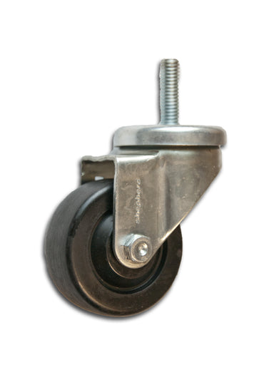3" Swivel Hard Rubber Caster with 1/2" x 1-1/2" Stem