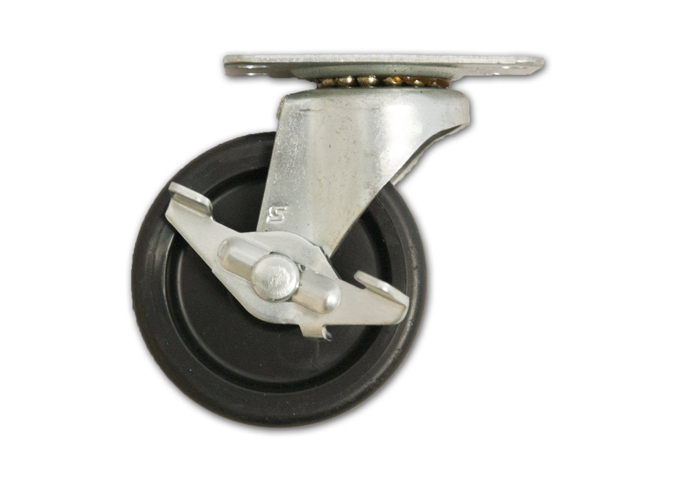 2-1/2" Swivel Polyolefin Caster with Top Plate & Side Brake