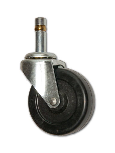 2-1/2" Swivel Rubber Caster with 7/16" x 1-3/8" Grip Ring Stem
