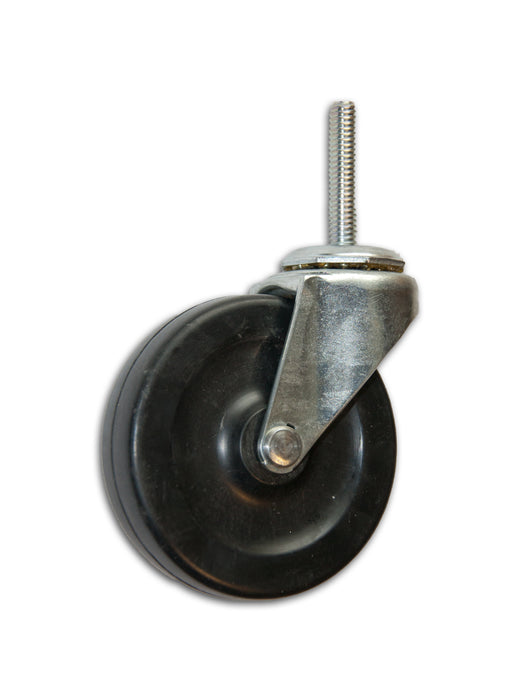 3" Swivel Rubber Caster with 5/16" x 1-1/2" Stem