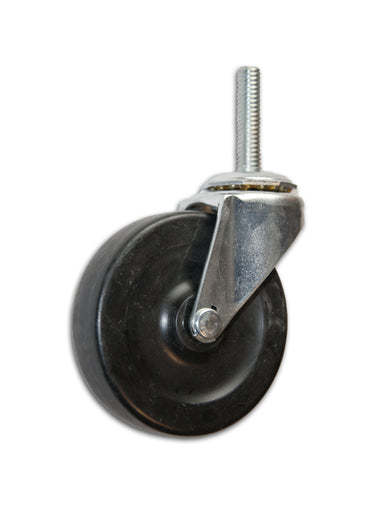 3" Swivel Hard Rubber Caster with 3/8" x 1-1/2" Stem